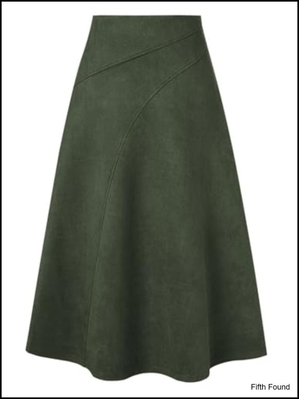 Faux Suede High Waist A-Line Midi Skirt Fall Winter